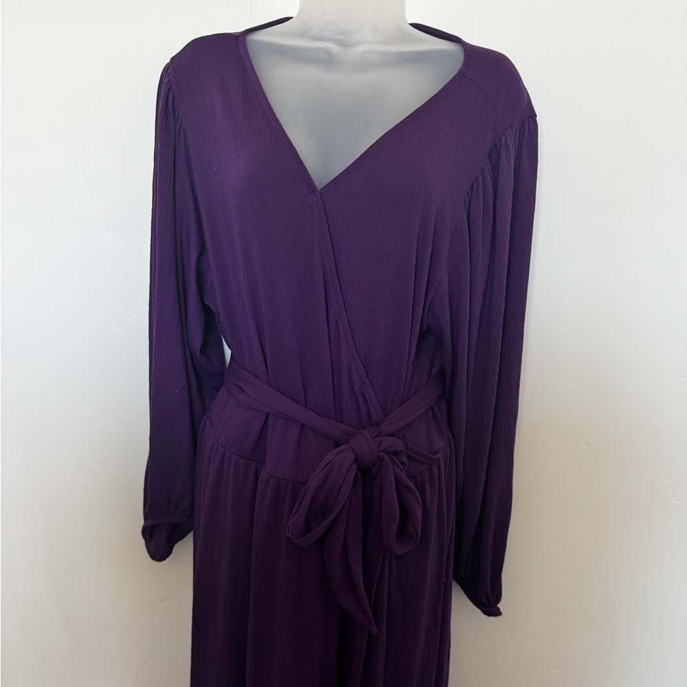 Ava & Viv Plus Purple Tie Dress